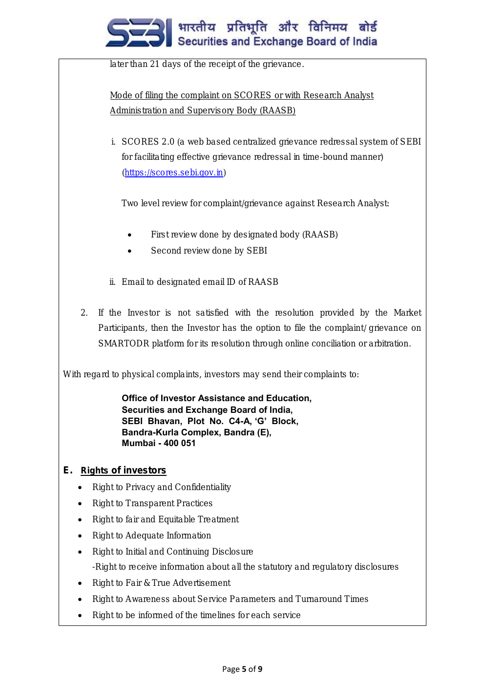 Investor Charter page 3
